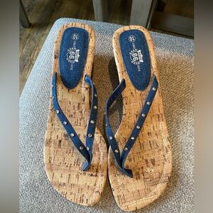 Route 66 Women's Sandals with Blue Straps and Cork Sole women Size 10